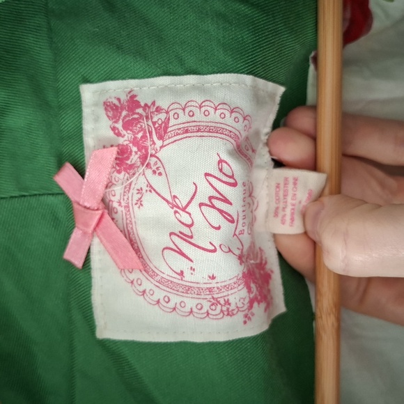 Nick & Mo Green Babydoll Funnel Neck Trench Coat w/ Floral Lining (Size S) - Picture 4 of 10